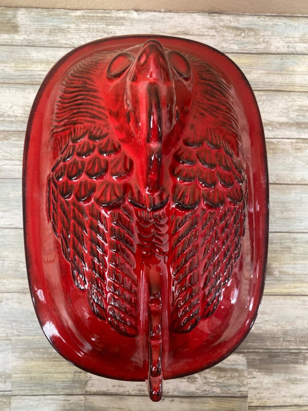 Tabularasa Ceramic Red Hen Roaster Casserole Pan Dish Vintage Italy – No Rack - Picture 5 of 10